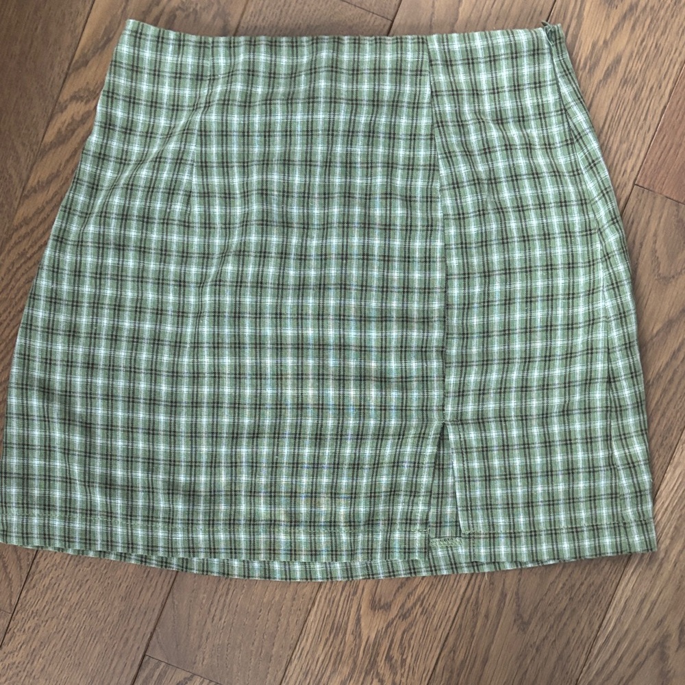 Princess Polly Green Plaid Mini Skirt